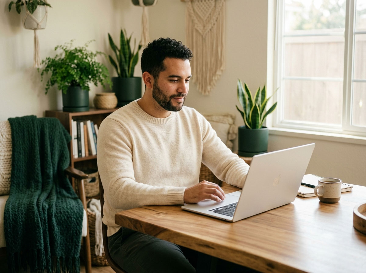 Employee using online tools to compare health plan options