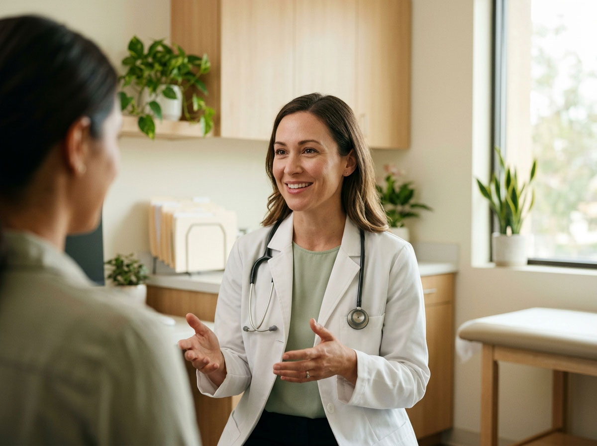 Doctor welcoming a patient, representing access to providers and specialists