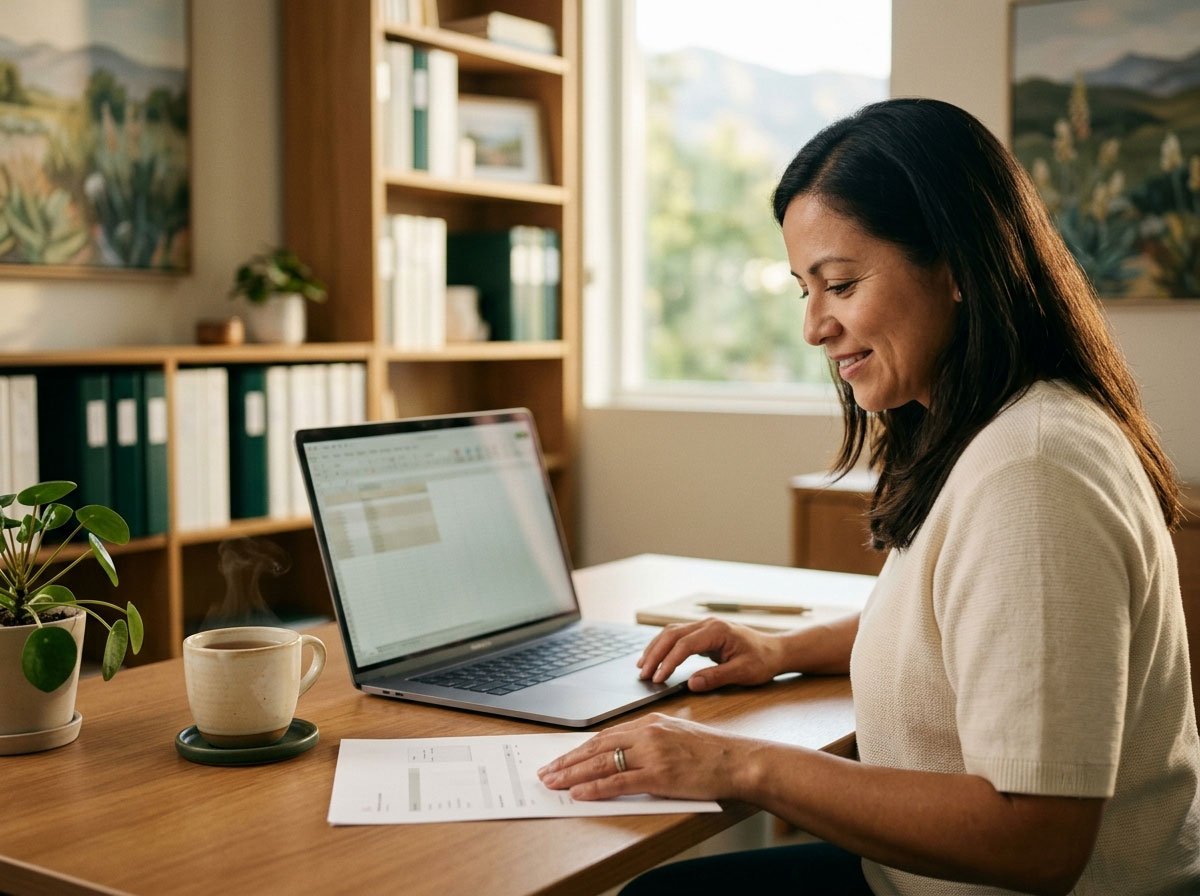 Office manager handling a single consolidated monthly benefits bill